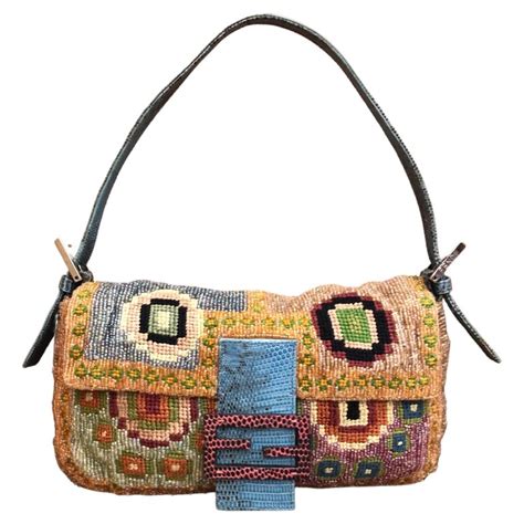 fendi beaded baguette vintage|fendi denim baguette vintage.